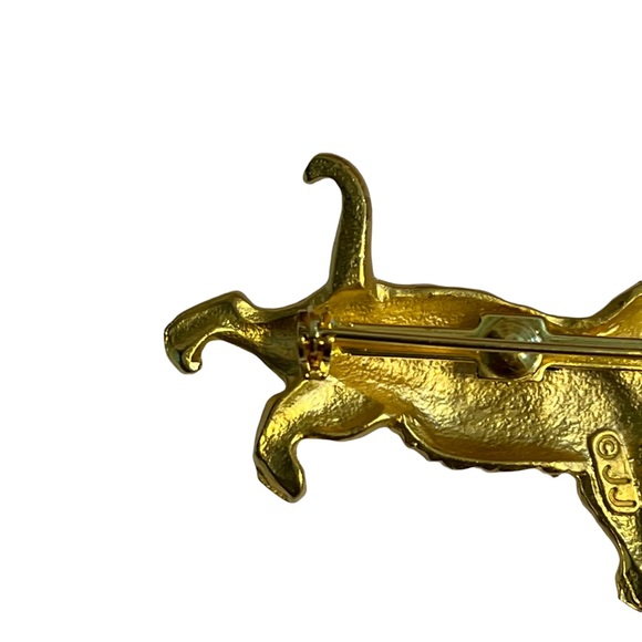 J Jonette Kitty Cat Butterfly Brooch Gold-toned pin 2 3/4” - Picture 5 of 10